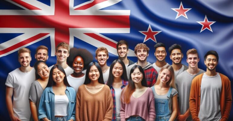 Zealand-flag-in-the-background-with-a-group-of-diverse-students-in-the-foreground-Study-in-NZ-ICL-Immigration-1024x585